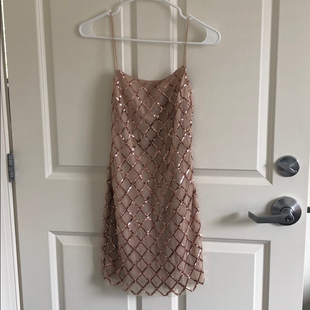 Rose Gold Mini Dress